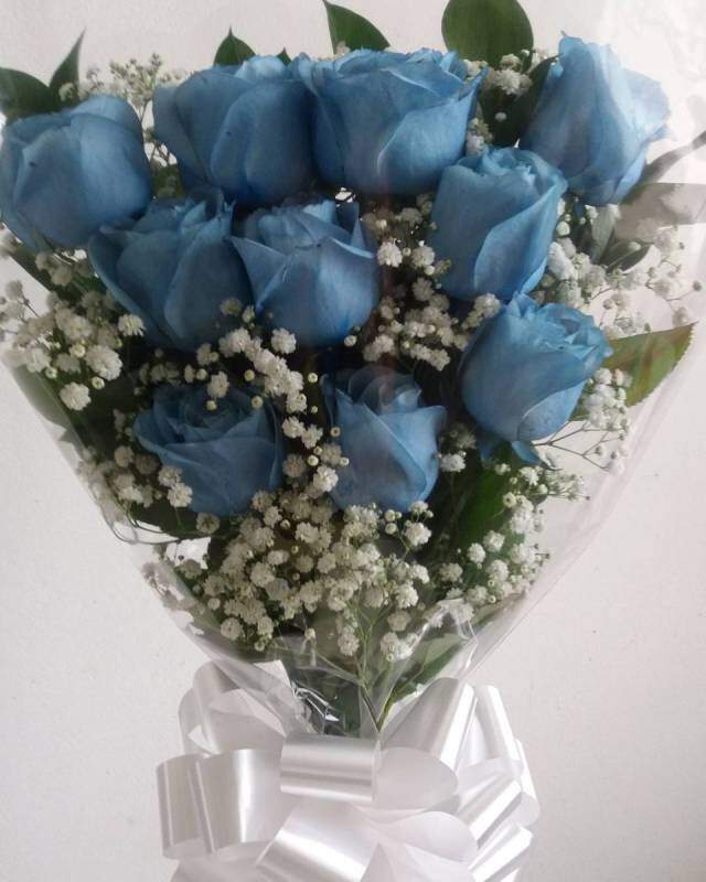 Floricultura Belas Artes | Bouquet Com 12 Rosas - Azuis