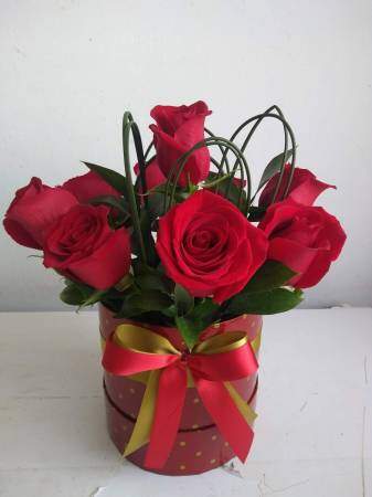 Arranjo de Rosas Cachepo caixa de presente Vermelhas Flores Naturais